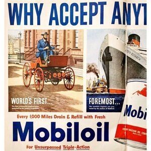 1950 Mobil Oil Mobilgas Centerfold Advertisement Automobile Transportation DWJJ9